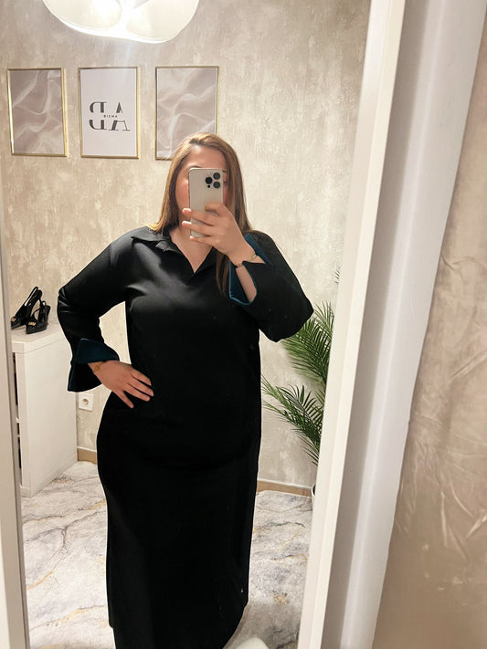 Abaya Vestido Style invierno – Mangas en Contraste