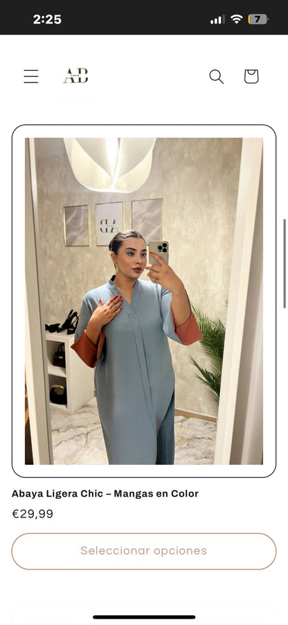 Abaya Ligera Chic – Mangas en Color
