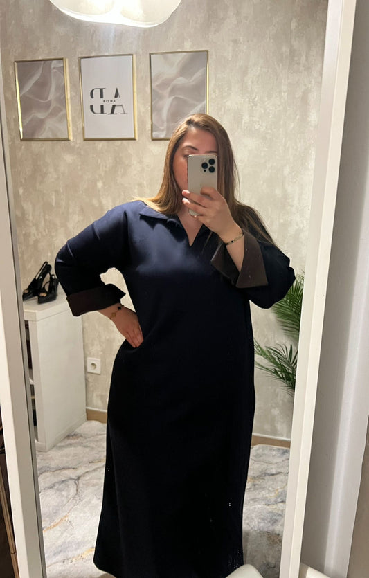 Abaya Vestido Style invierno – Mangas en Contraste